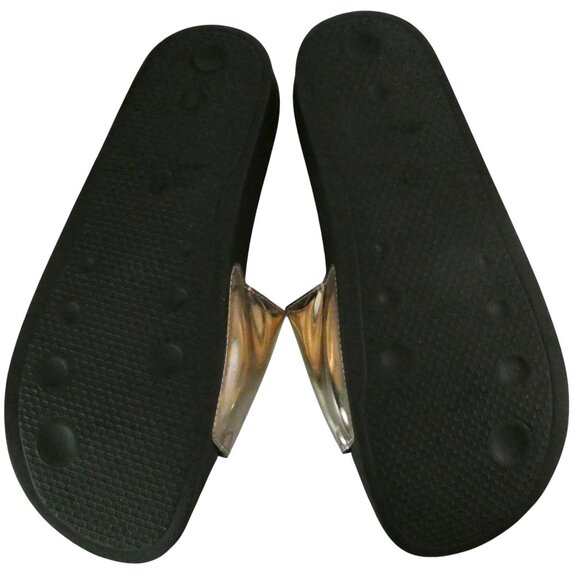 MARCELO BURLON County of Milan gold metallic Bai pool slides IT 41 M 8 W 10 NWOT main image 6